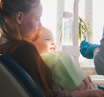 Smiling child in dental chair