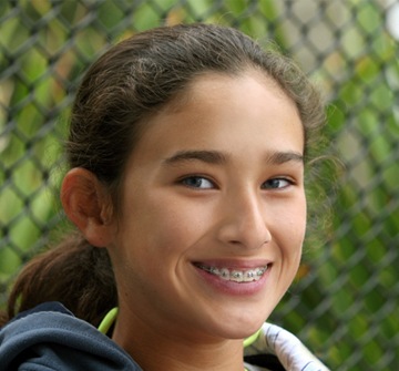 Girl smiling with braces