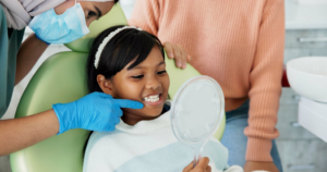 a child during a dental appointment